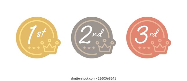 1st place 2nd place 3rd place Ranking icon vector illustration