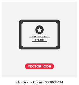 1st Place Certificate Vector Icon Illustration.Premium Quality.