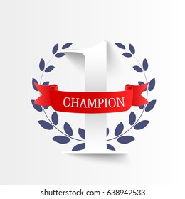 1st place champion concepted Poster or brochure template. Vector illustration.