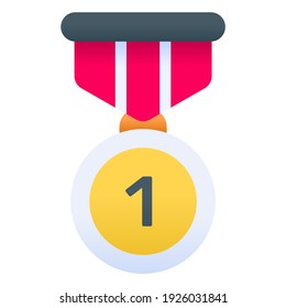 1st place medal icon illustration style vector design. perfect use for web, mobile app, pattern design etc.