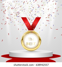 1st place Poster or brochure template. Vector illustration.