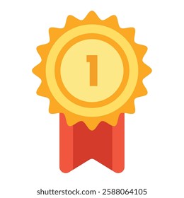 1st place ribbon icon illustration