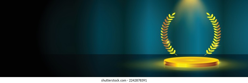 Goldene 1. Position Vorlage für Wettbewerb, Position, Preis, Platz mit Kopienraum, Vektorgrafik