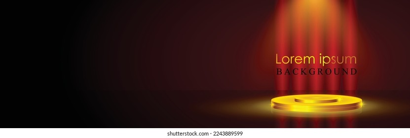 1st position golden template for competition, position, award, place with copy space vector illustration