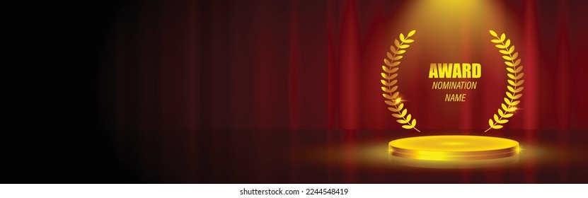 1.ª posición plantilla dorada para la competencia, posición, premio, lugar con ilustración del vector de espacio de copia