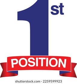 1st Position , Number one first place winner label