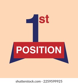 1st Position , Number one first place winner label