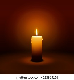 1st Sunday of Advent - First Candle with Warm Atmosphere - Candlelight Christmas Card Template - Candlelight Dinner