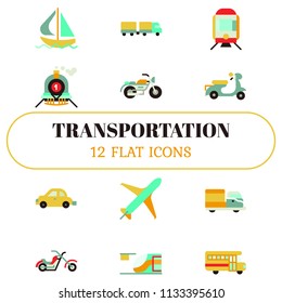 The 1st transportation set. The flat icons. Illustation