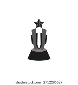 1st trophy award champion vector symbol design