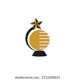 1º prêmio de troféu campeão de design de símbolo de vetor