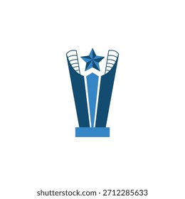 1.º trofeo de diseño de símbolo de Vector de campeón