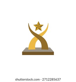 1st trophy award champion vector symbol design