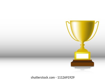 1st. trophy with shadow on White background vector eps.10