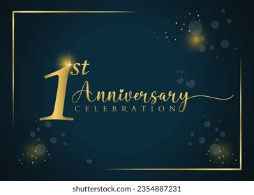 1st year anniversary celebration. Anniversary logo