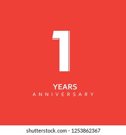 1st Year Anniversary Vector Template Design Illustration.