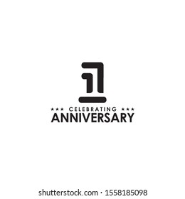 1st year celebrating anniversary emblem logo design inspiration vector template