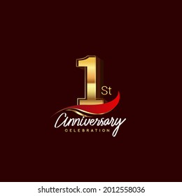 1st Years Anniversary Celebration Logotype Anniversary Stock Vector ...