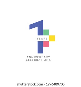 1st Years Anniversary Celebration Vector Template Design Illustration