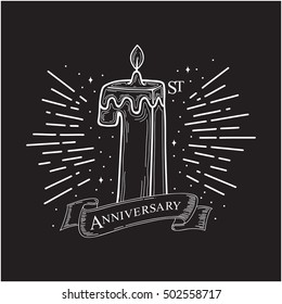 1st Years Anniversary Design. Vector design template elements for your celebration.