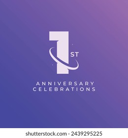 1st years anniversary logo design template