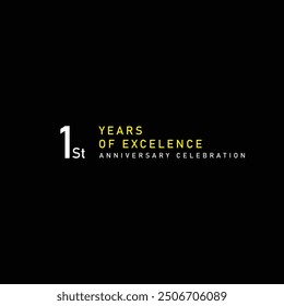 1st years of excelence anniversary celebration vector template design illustration