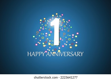 1th anniversary on blue background