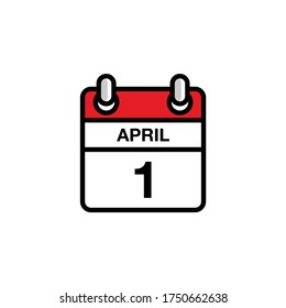 1th April Flat Day Month Calendar Stock Vector (Royalty Free ...