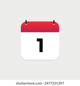 1th day of the month calendar. Vector icon