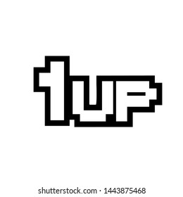 1up retro video game message design