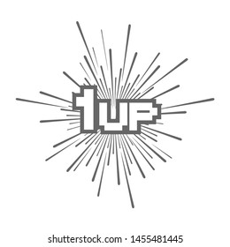 1up retro video game message design