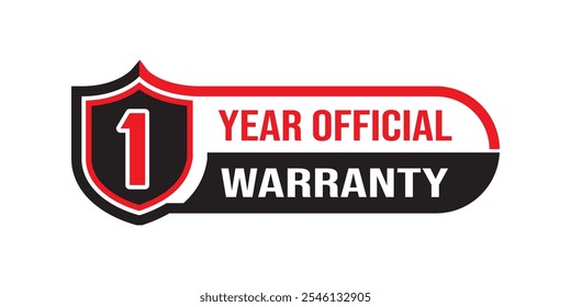  1-year warranty badge for Product packaging warranty sticker