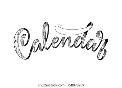 2 0 1 8 calendar cover, lettering composition vector illustration