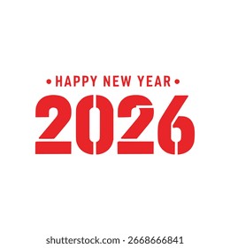 2 0 2 6 Frohes neues Jahr Text Vektor Vorlage Design Illustration
