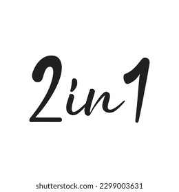 2 en 1 diseño de logotipo de letras, letras en números sobre fondo blanco.