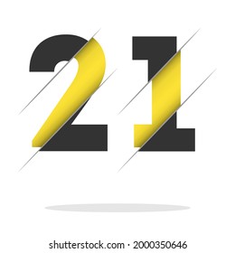  2 1 Number Logo Design with a Creative Cut and Black Circle Background. Creative logo design.