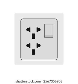 2 in 1 socket flat vector design isolated on a white background