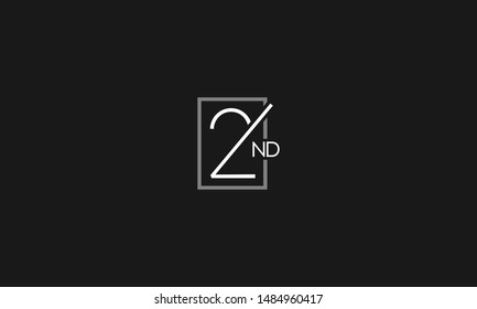 2 or 2nd or second logo with box vector template design