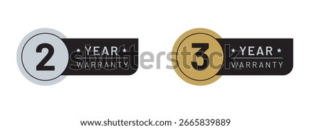 2 and 3-year warranty logo set 