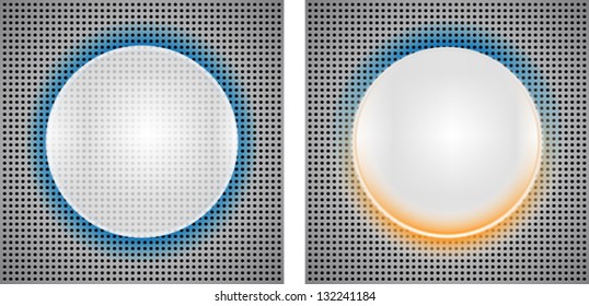 2 Abstract backgrounds with circle insets. Vector illustration