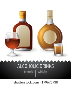 2 alcoholic drinks - brandy and whisky