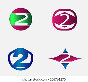 2 alphabet font number abstract, logo, symbol, icon, graphic, vector 