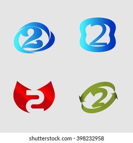 2 alphabet font number abstract, logo, symbol, icon, graphic, vector
