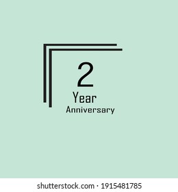 Celebración del 2° aniversario. Ilustración festiva vectorial.