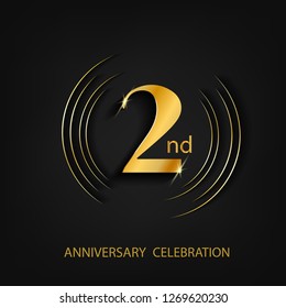 2 anniversary gold with a circle frame and a dark background, giving the impression of luxury