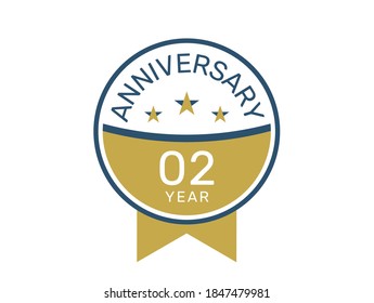 2 anniversary logo vector templates, 2 years anniversary design 