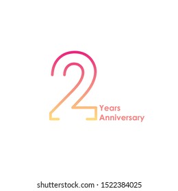 2 anniversary logotype with gradient colors for celebration purpose and special moment