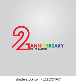 2 anniversary vector concept template design