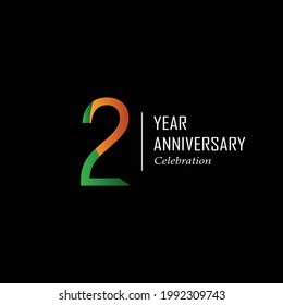 2 Anniversary Vector Illustration, 2 years, Number 2, two