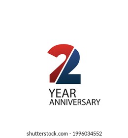 2 Anniversary Vector Illustration, 2 years, Number 2, two